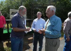 The Times Record's Jamie Mitchell talking to Bob Gillson